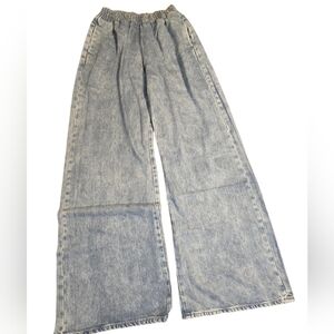 Good American The Weightless Wide Leg Pull On Jeans Pants Indigo  Size 22-24"